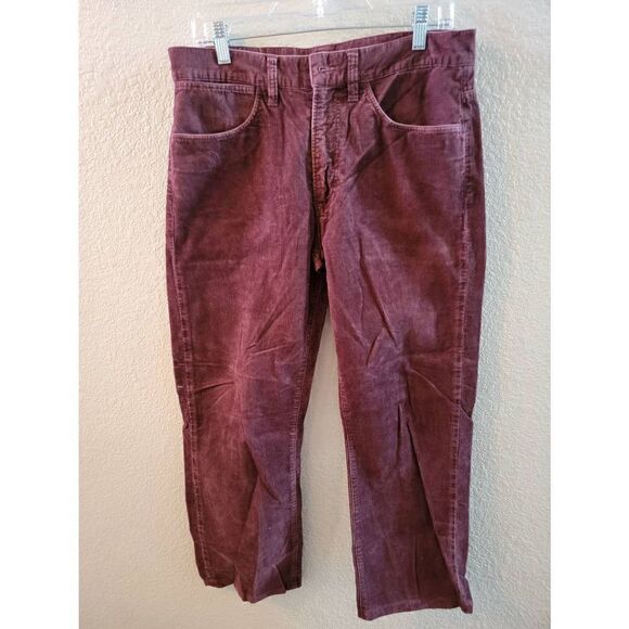 Lacoste men's Purple Zip Fly Mid Rise Corduroy Pants Size 32 - Picture 1 of 3